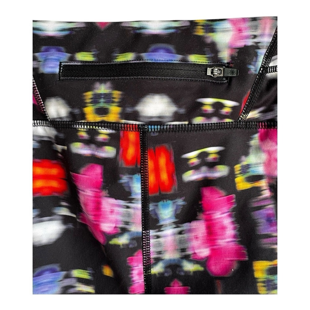 Athleta Womens Small Kaleidoscope Abstract Print Activewear Leggings Black Pink - Picture 7 of 12